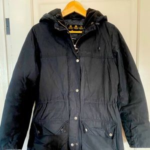 Barbour Waxed Cotton Insulated Rain Jacket, Size 6
